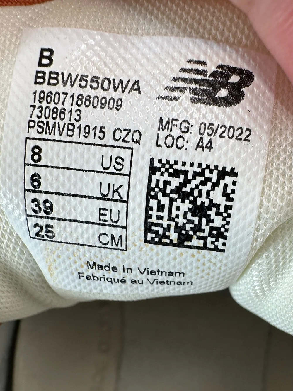 New Balance 550 White Tan & Burgundy Lace-Up Sneakers - Picture 9 of 9